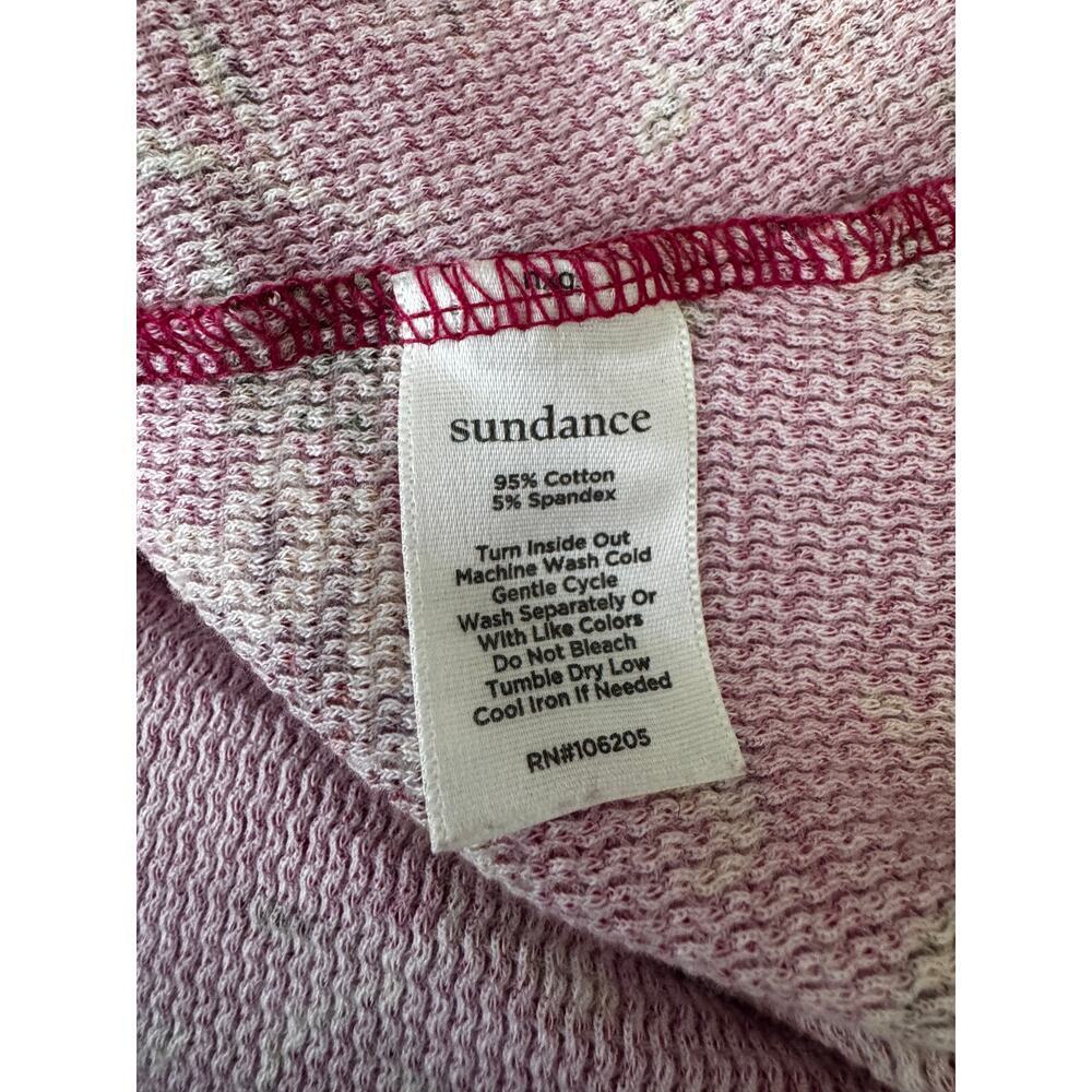Sundance Loretta Floral Thermal Tee Velvet Cuffs Boho Cottagecore Petite Medium - Picture 6 of 6